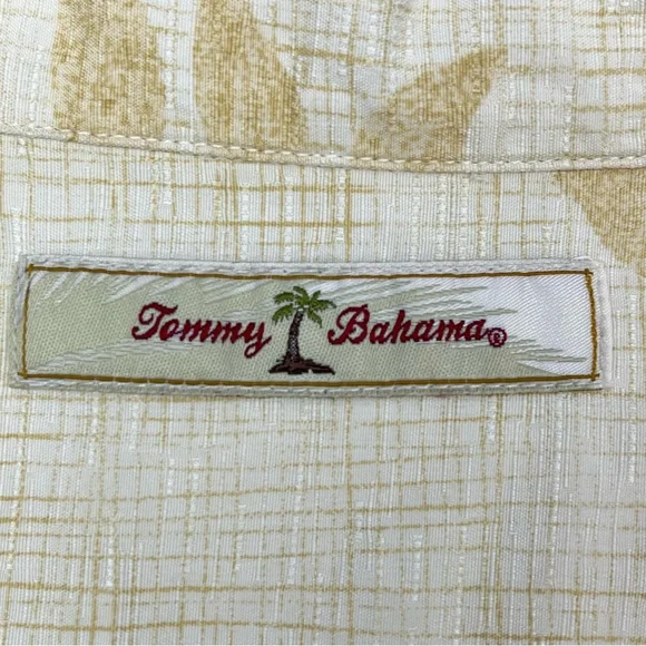 Tommy Bahama Short Sleeve Button Up Silk Hawaiian Shirt Golden Yellow Sz XL - Picture 4 of 16
